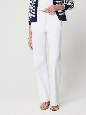 J Crew Fac NWT White Drapey Denim Trouser Size 26 in White Wide Leg